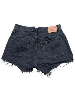Levi's Black Wash 501 High Rise Cutoff Denim Shorts 28